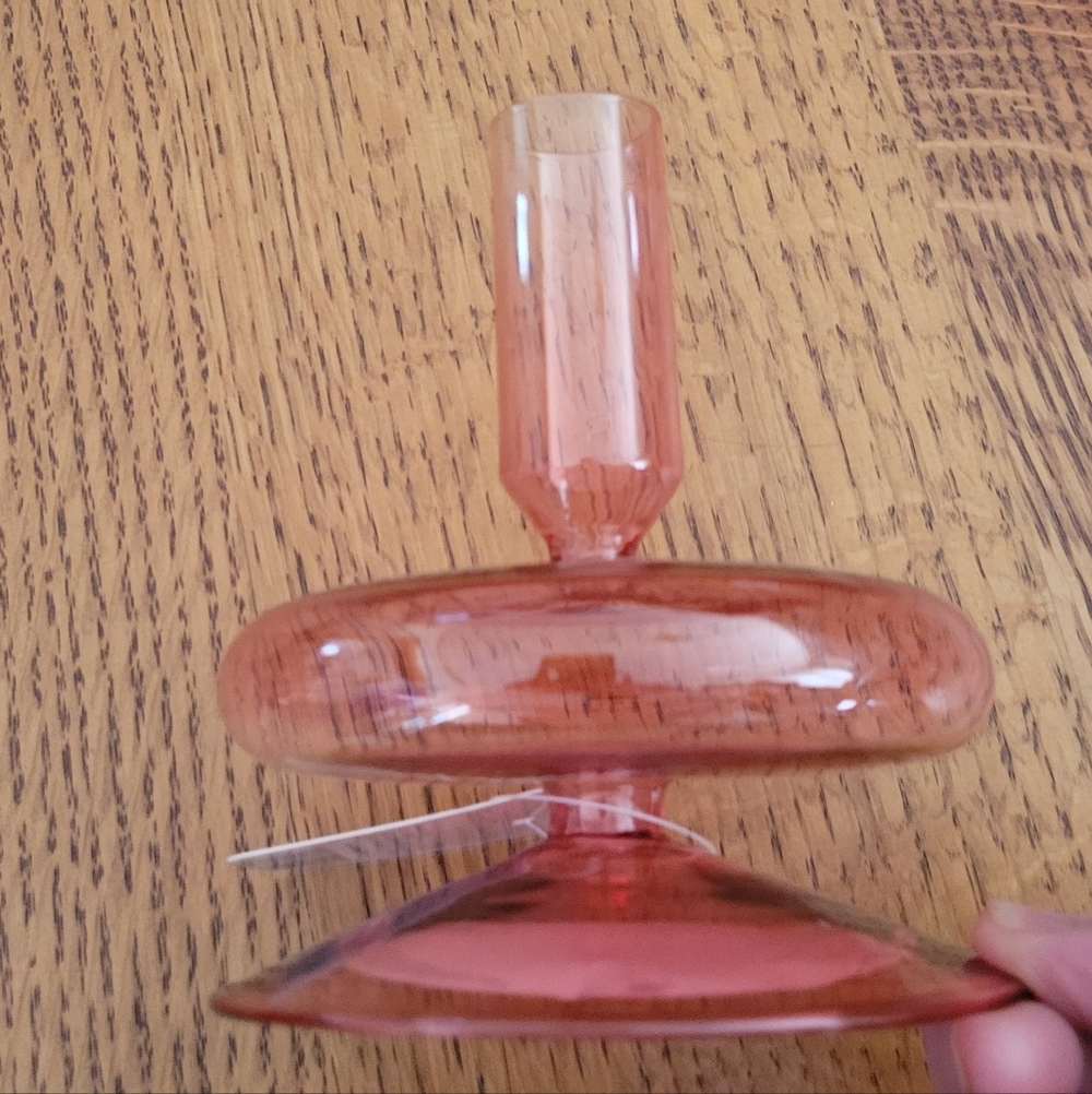 Huntington Home Glass Candle Holder - Pink Short